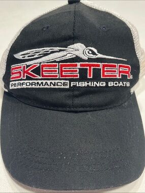 Skeeter Performance Fishing Boats Trucker Hat Mesh Snapback Black White